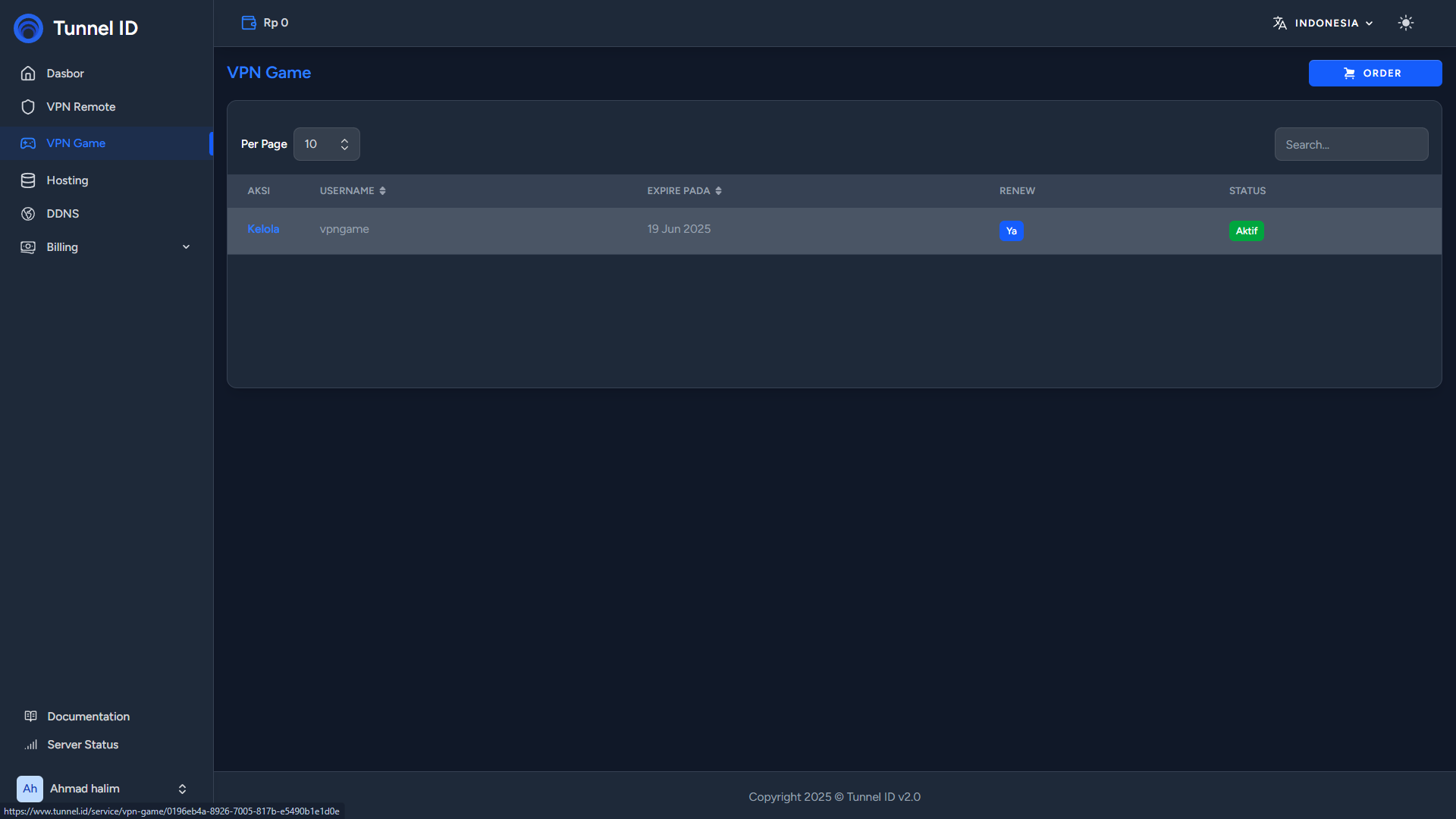 Tunnel ID Kelola VPN Game