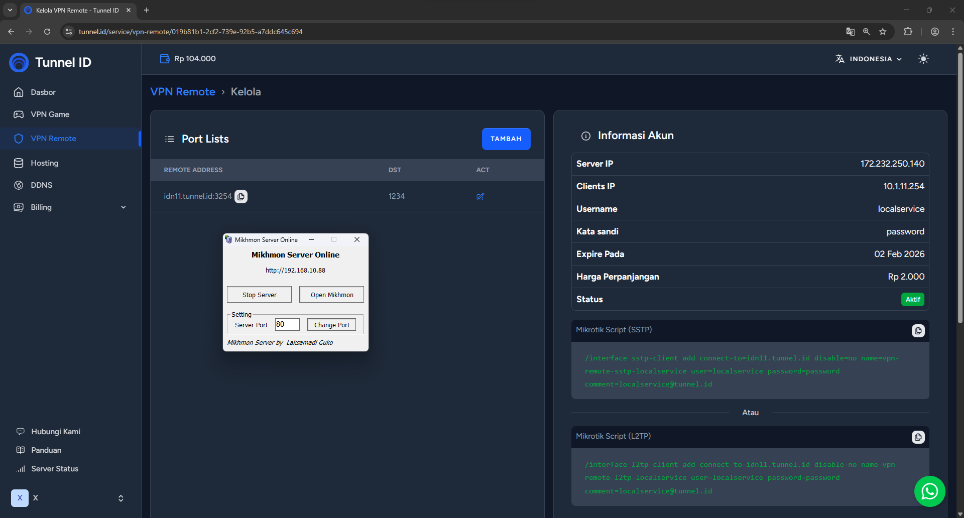 Tunnel ID Port Forwarding